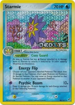 Moderately Played, English Pokemon Reverse Holo Starmie - 48/107 - Uncommon - Re - Image 1