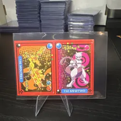 Moltres Mewtwo Sticker Gold Star Foil Pokedex Flash Editorial Pokemon - Image 1