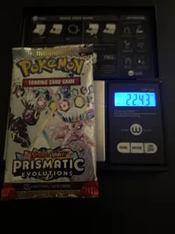 22.43g VERY HEAVY Prismatic Evolutions Pokemon Sealed Booster Pack New - Image 1