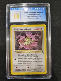 CGC Pristine 10 Team Rocket's Meowth Pokemon League Promo 2000 Pokemon #18 - Image 1