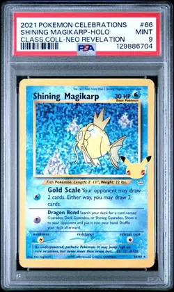 2021 POKEMON CELEBRATIONS CLASSIC COLLECTION 66 SHINING MAGIKARP HOLO PSA 9 MINT - Image 1