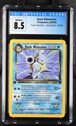 Dark Blastoise Pokemon 2000 Team Rocket 1st Edition 20/82 CGC 8.5 NM/Mint+ - Image 1