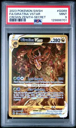 2023 POKEMON SWSH CROWN ZENITH SECRET FULL ART GIRATINA VSTAR #GG69 PSA 9 MINT - Image 1