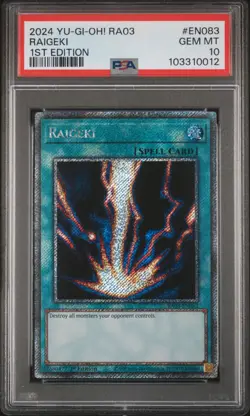 2024 YU-GI-OH! RA03-QUARTER CENTURY BONANZA 1ST ED #EN083 RAIGEKI PSA 10 - Image 1