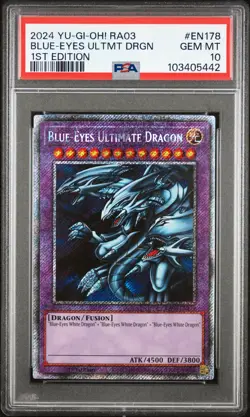 2024 YU-GI-OH! RA03-QUARTER CENTURY BONANZA BLUE-EYES ULTIMATE DRAGON PSA 10 - Image 1