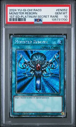 2024 YU-GI-OH! RA03-QUARTER CENTURY BONANZA #EN052 MONSTER REBORN PSA 10 - Image 1