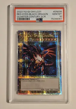 2023 YU-GI-OH! LC01-LEGEND COLL: 25TH ANV ED #EN006 RED-EYES BLACK DRAGON PSA 10 - Image 1
