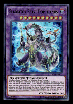 Yugioh Gladiator Beast Domitianus CHIM-EN033 Super Rare NM - Image 1