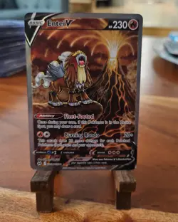 Pokemon Entei v Holo Ultra Rare TCG Card Crown Zenith Galarian Gallery GG36/GG70 - Image 2