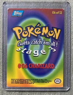 Charizard #06 E6 of 12 Topps 1999 First Movie Pokemon Trading Card - Image 2