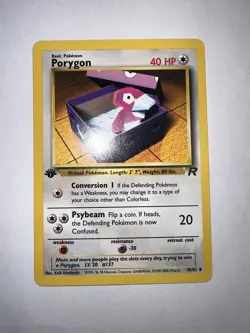 Porygon 48/82 1st Edition NM Team Rocket WOTC Pokemon Card 47C - Image 3