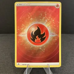 Fire Energy 153/159 Crown Zenith Ultra Rare Holo Pokemon TCG Card - Image 1
