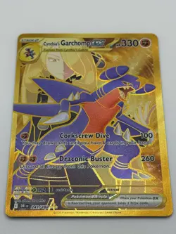 Pokemon Destined Rivals Cynthia's Garchomp EX Gold Hyper Rare Card 241/182 OBO - Image 3
