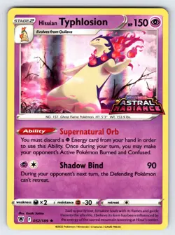 Hisuian Typhlosion 052/189 Astral Radiance Pokemon Card GameStop Stamped Promo - Image 1