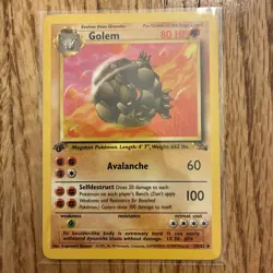Golem 36/62 1st Edition Fossil Uncommon Pokemon Card WOTC Vintage Pokemon - Image 1