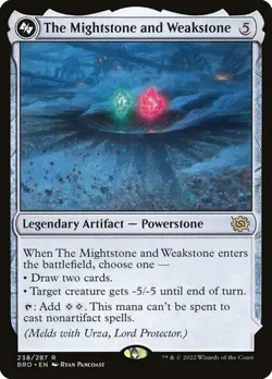 ** The Mightstone and Weakstone ** [NM] MTG The Brothers' War Meld With Urza - Image 1