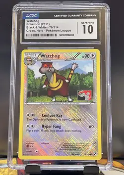 CGC 10 MINT Watchog Pokemon (2011) Black&White Cross Holo-Pokemon league - Image 1