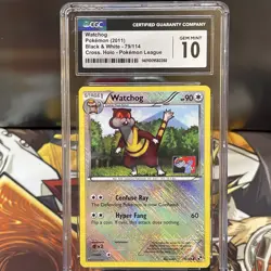 CGC 10 MINT Watchog Pokemon (2011) Black&White Cross Holo-Pokemon league - Image 5