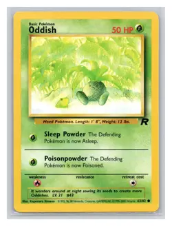 Pokemon TCG Oddish 63/82 Team Rocket Unlimited LP - Image 1