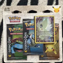 2016 Pokemon Portuguese Generations Factory Sealed Celebi 3 Pack Blister - Image 1