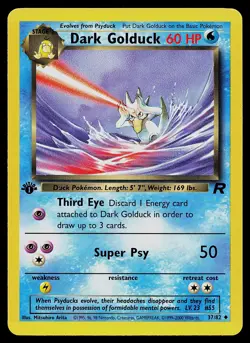 Pokemon Card - Dark Golduck Team Rocket 37/82 Uncommon 1st Edition - Image 1