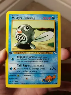 2000 POKEMON GYM HEROES SET 1ST EDITION MISTY'S POLIWAG CARD 87/132 - Image 1