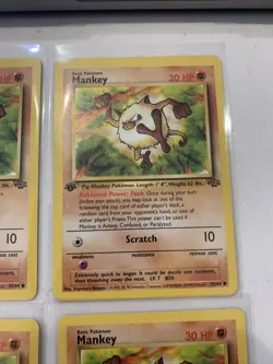 Mankey 1st Edition Common 55/64 Jungle NM Pokemon Card x4 LOT - Image 3