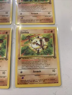 Mankey 1st Edition Common 55/64 Jungle NM Pokemon Card x4 LOT - Image 4