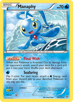 Manaphy 34/135 Rare Holo | Plasma Storm | Pokemon Card - Image 1