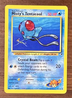 Misty's Tentacool 57/132 - Gym Heroes Set - Pokemon Card - Excellent Condition - Image 1