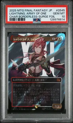 2025 MTG JAPANESE FINAL FANTASY SURGE FOIL #0545 LIGHTNING, ARMY OF ONE PSA 10 - Image 1