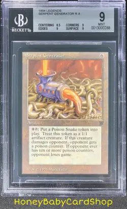 MTG Legends 1994 Serpent Generator BGS 9.0 Mint Old School 93/94 - Image 1