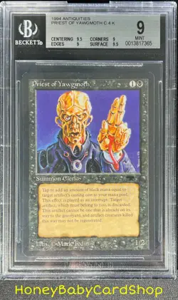 MTG Antiquities 1994 Priest of Yawgmoth BGS 9.0Q++ (Quad++) MINT OldSchool 93/94 - Image 1
