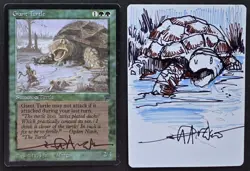 SKETCHED MtG Magic Jeff Menges Artist Proof _ Legends _ GIANT TURTLE _ 1/200! - Image 1