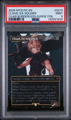 2025 MAGIC: THE GATHERING FINAL FANTASY COMMANDER SURGE CLOUD, EX-SOLDIER PSA 9 - Image 1