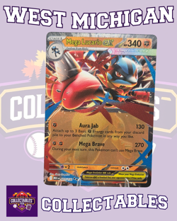 Mega Lucario ex 077/132 Me01: Mega Evolution - Pokemon TCG NM Free Shipping - Image 1