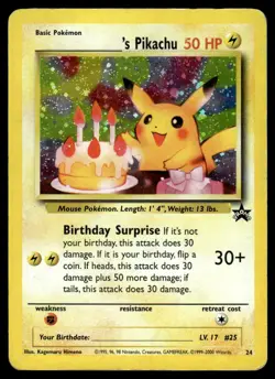 2000 Pokemon Black Star Promos 24 _____'s Pikachu Damaged - Image 1