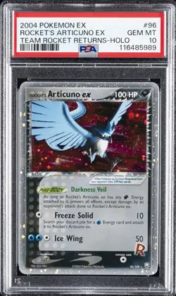 2004 POKEMON EX TEAM ROCKET RETURNS #96 ROCKET'S ARTICUNO EX-HOLO PSA 10 - Image 1