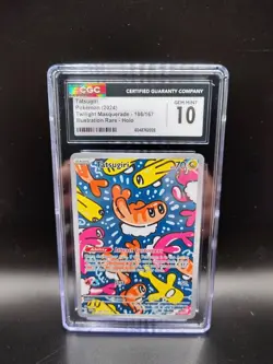 2024 POKEMON TWM EN-TWILIGHT MASQUERADE #186/167 TATSUGIRI CGC 10 GEM MINT - Image 1