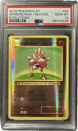 2016 Pokemon XY Evolutions Hitmonchan Reverse Holo PSA GEM MINT 10 - Image 1