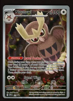Noctowl 141 SVP Black Star Promo Stellar Crown ETB Pokemon NM Off Center ErrorU - Image 1