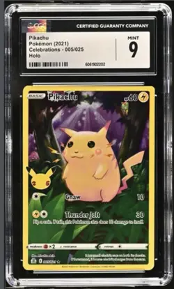 2021 POKEMON CELEBRATIONS #005 FULL ART / PIKACHU CGC 9 MINT 5/25 - Image 1