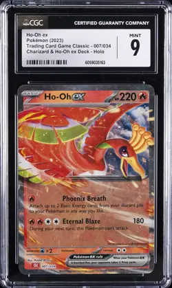 2023 POKEMON CLASSIC CHARIZARD & HO-OH EX DECK #7 HO-OH EX CGC 9 - Image 1