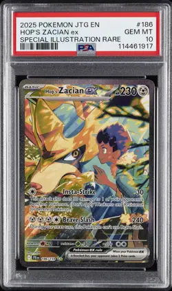 2025 POKEMON JOURNEY TOGETHER SPECIAL ILLUSTRATION RARE HOP'S ZACIAN EX PSA 10 - Image 1