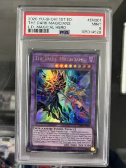 2020 Yu-Gi-OH 1st Edition #EN001 Dark Magicians Magical Hero PSA 9 Mint Holo - Image 1