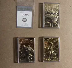 Pokemon 1999 Burger King Cards 23K Gold-Plated, Set of 3 Mewtwo Togepi Polywhirl - Image 1