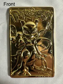 Pokemon 1999 Burger King Cards 23K Gold-Plated, Set of 3 Mewtwo Togepi Polywhirl - Image 4