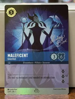 Maleficent - Uninvited 22 D100 Alternate Art Disney100 Promo Lorcana Card - Image 1