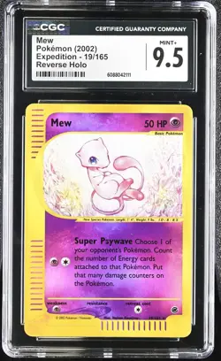CGC 9.5 MINT+ Mew 2002 Expedition 19/165 Reverse Holo Pokemon Card - Image 1