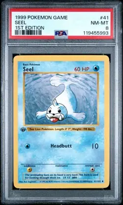 PSA 8 - Pokemon Card - Base 41/102 - SEEL (uncommon) 1st Edition - NM-MT wotc - Image 1